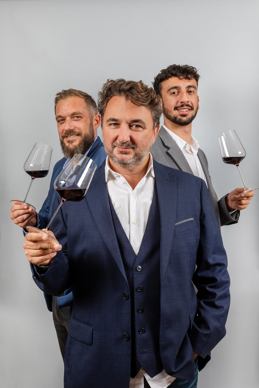 Equipe de l'agence de vigneron Mercucio, incluant Cédric Léger, Brice Belloni et Benjamin Maintenant.